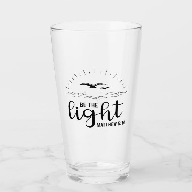 Be the Light Bible Verse Glass Cup (Front)