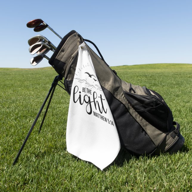 Be the Light Bible Verse Golf Towel (Green)