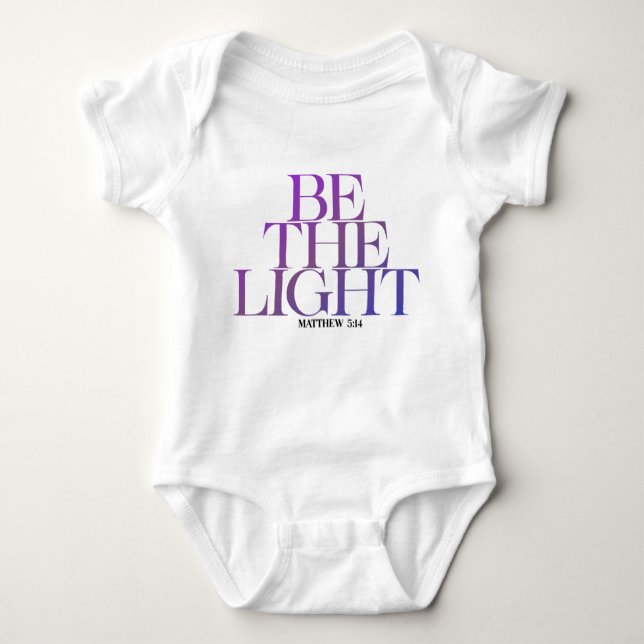 Be the light, Christian, bible verse Baby Bodysuit (Front)