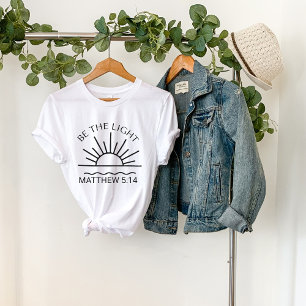 Be The Light-Christian-Religious-Faith-Bible Verse T-Shirt