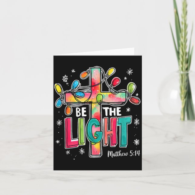 Be The Light Christmas Matthew 5_14 Faith Christia Card (Front)