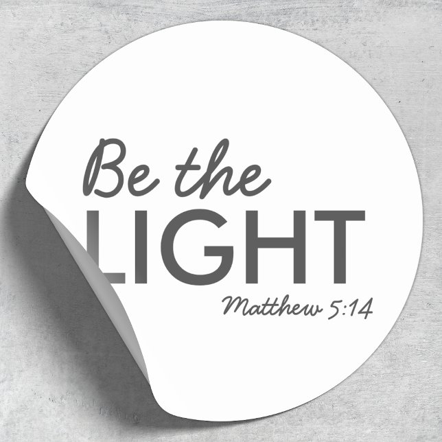 Be the Light | Matthew 5:14 Bible Verse Christian Classic Round Sticker (Creator Uploaded)