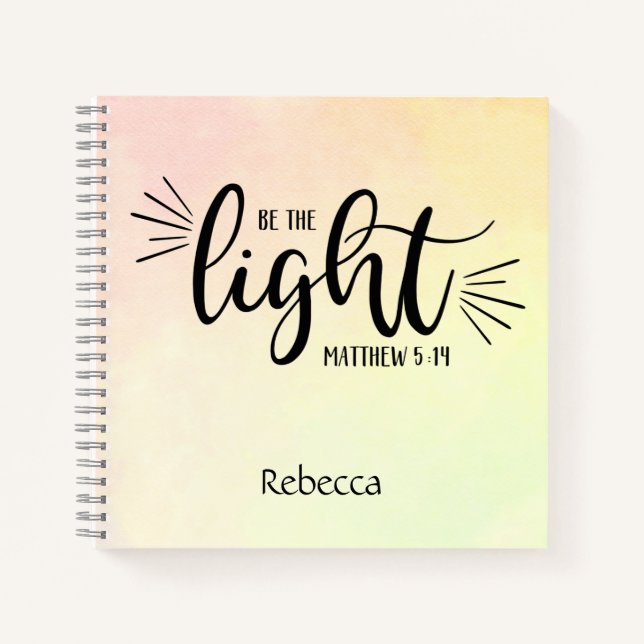 Be the Light Matthew 5:14 Custom Name Journal (Front)