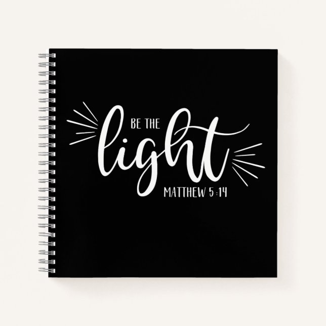 Be the Light Matthew 5:14 in White Journal (Front)