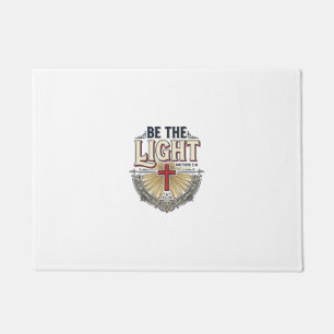 Be The Light Vintage Christian Shirt Design_1 Doormat