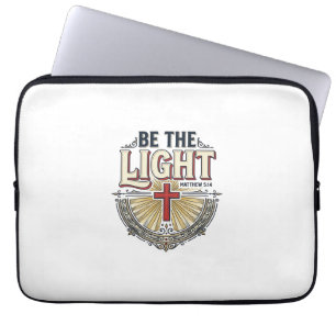 Be The Light Vintage Christian Shirt Design_1 Laptop Sleeve