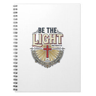 Be The Light Vintage Christian Shirt Design_1 Notebook