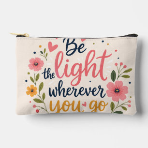 Be the Light Wherever You Go Floral Makeup Bag
