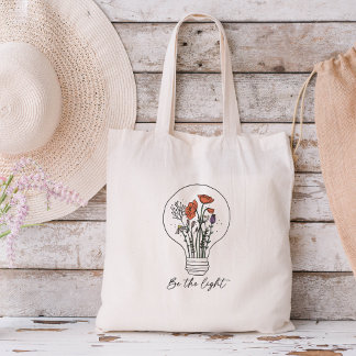 Be The Light Wildflower Tote Bag