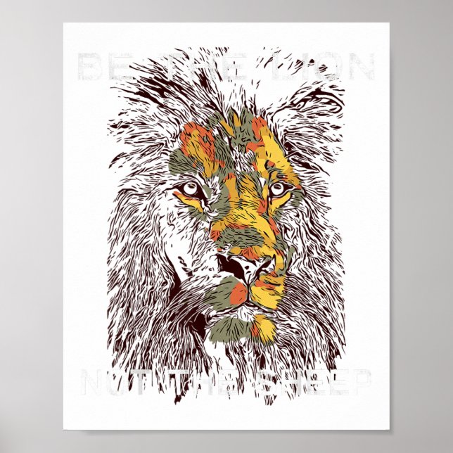 Be The Lion Not The Sheep Motivational  Poster (Front)