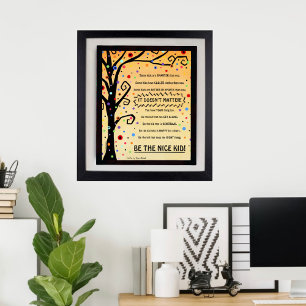 Be the Nice Kid Classroom School Fun Tree Poster