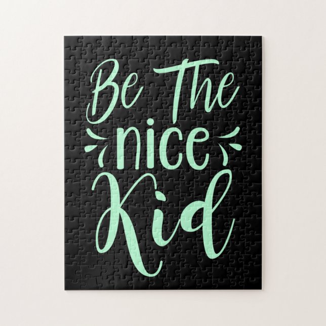 Be The Nice Kid Positive Message in Mint Green Jigsaw Puzzle (Vertical)