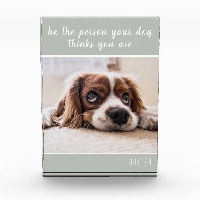 Be The Person Your Dog Thinks You Are| Dog Grey Photo Block (Front)