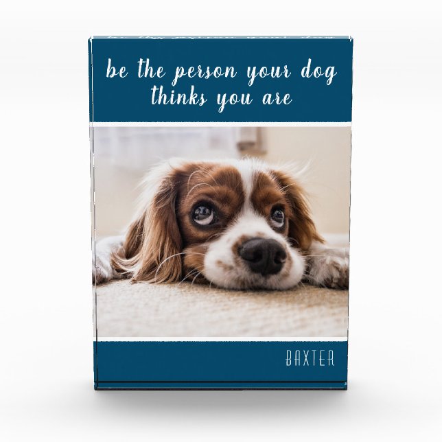 Be The Person Your Dog Thinks You Are| Dog Teal Photo Block (Front)