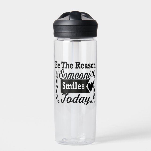 Be The Reason Someone Smiles Today Gift Box Water Bottle (Front)