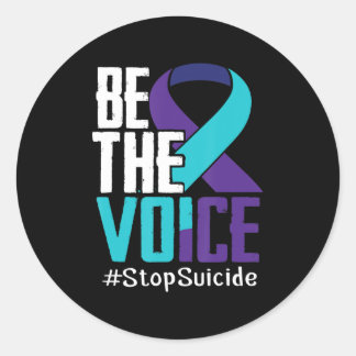Be the Voice Stop Suicide Awareness Mental Health  Classic Round Sticker