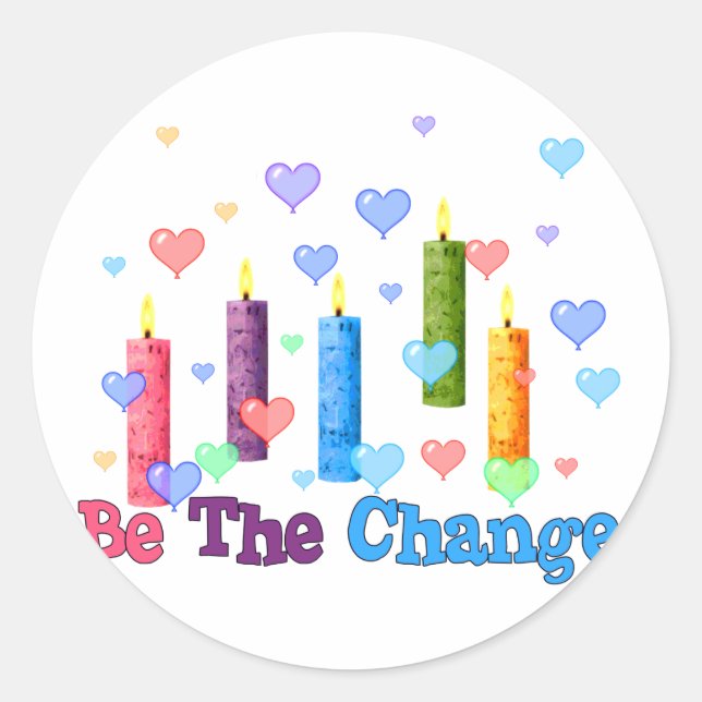 Be The  World Change Classic Round Sticker (Front)