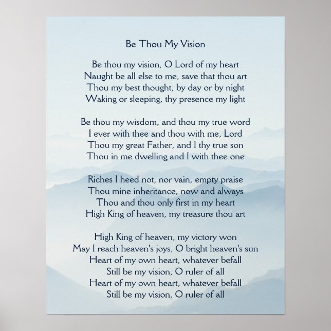 Be Thou My Vision  Hymn Art Poster (Front)