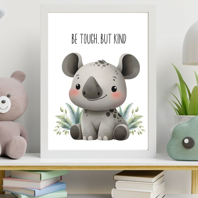 Be Tough, But Kind - Baby Rhino Nursery Wall Art (Creator Uploaded)