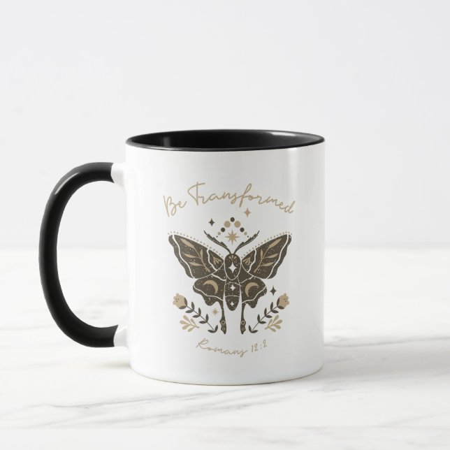 Be Transformed Romans 12:2 Christian Boho Mug (Left)