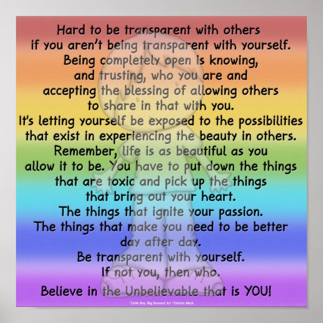 Be Transparent Poster (Front)