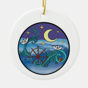 Be True Art Nouveau Water Ceramic Tree Decoration