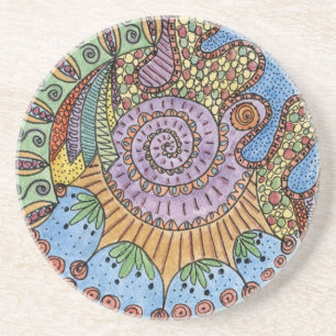 "Be Undefined" Mandala Sandstone Coaster