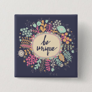 Be Unique 15 Cm Square Badge