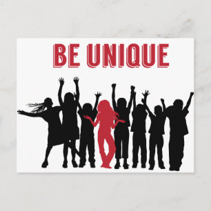 Be Unique Be Yourself Inspirational Postcard
