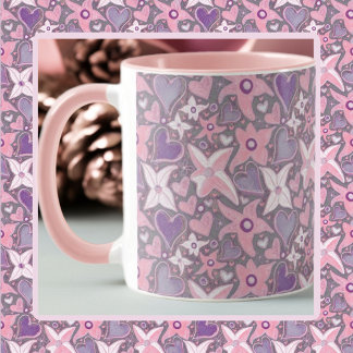 Be Unique Be Yourself Pattern In Pink/Purple  Mug