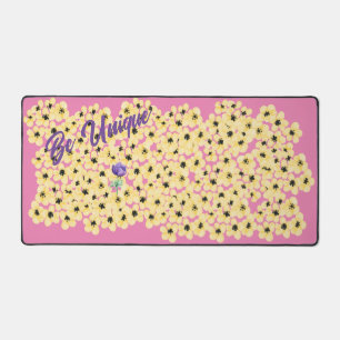 "Be Unique" Floral Desk Mat
