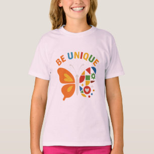 Be Unique Inspirational Butterfly Design T-Shirt