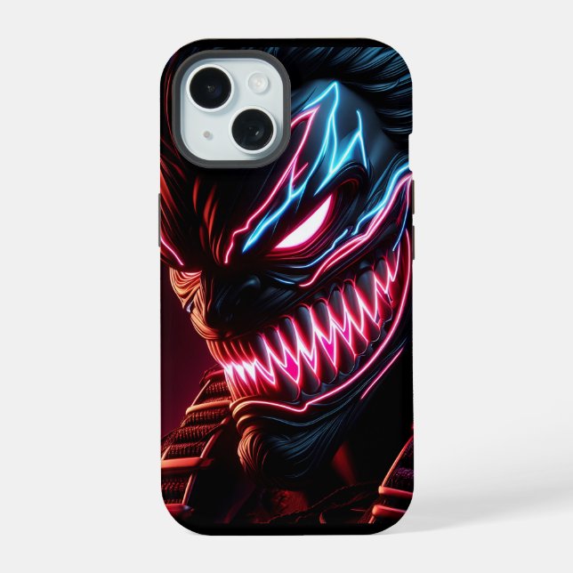 Be Warned: Neon Glow Phone Case/iPhone 15 Case (Back)