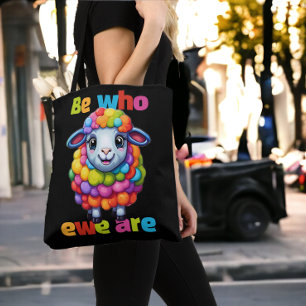 Be who ewe are Rainbow Sheep Tote Bag
