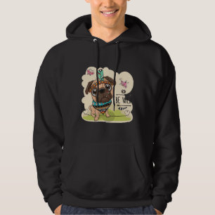 Be Wild Cute tribal Pug Dog with feathers Classic Hoodie