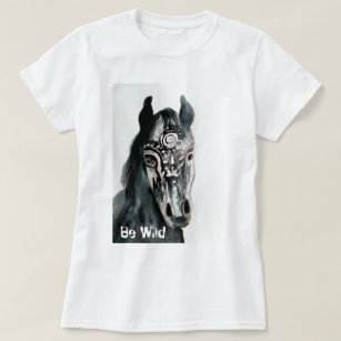 Be Wild Horse Painting Women's Basic T-Shirt