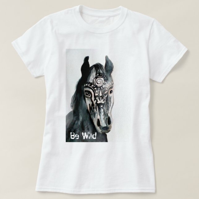 Be Wild Horse Painting Women's Basic T-Shirt (Design Front)