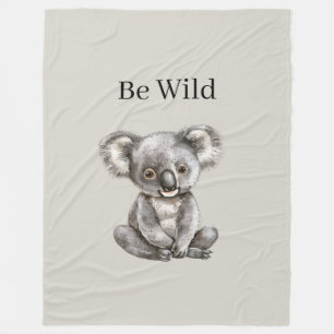 Be Wild Koala Bear Safari Animal   Fleece Blanket