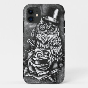 Be wise tattoo style owl artwork. Case-Mate iPhone case