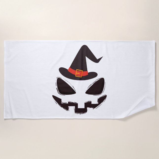 be witch halloween shirt for halloween beach towel (Front)