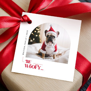 Be Woofy Santa Puppy Photo Dog Christmas Favour Tags