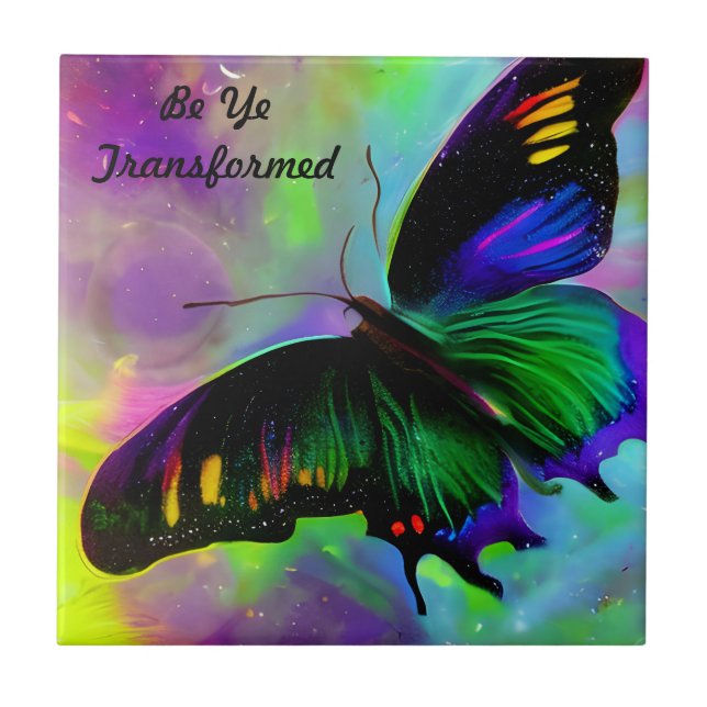 Be Ye Transformed Romans 12:2 Bible passage Tile (Front)