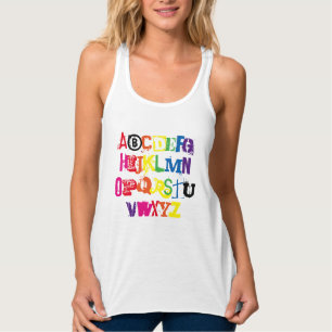 Be You Alphabet Funny Rainbow Typography Singlet