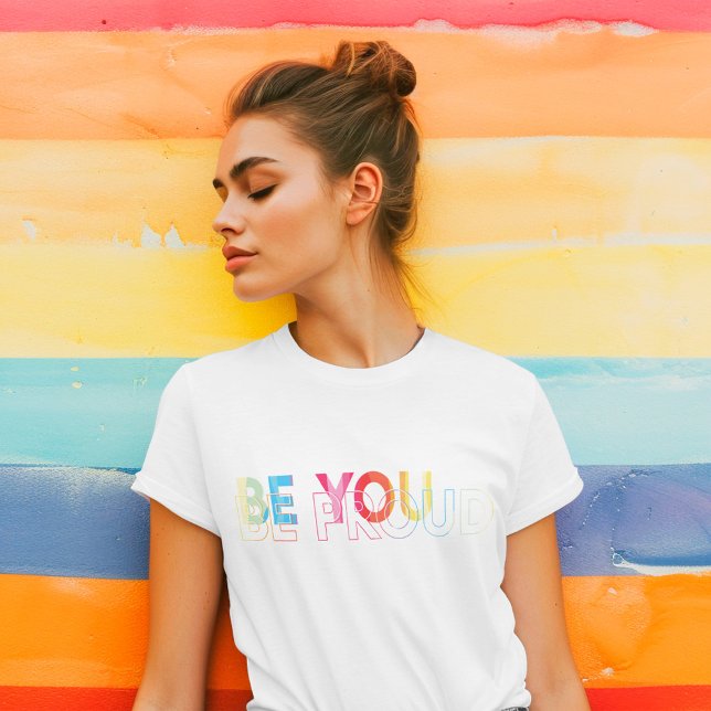 Be You Be Proud Fun LGBTQ Rainbow Heart Monogram Tri-Blend Shirt (Be You Be Proud Fun LGBTQ Rainbow Heart Monogram T-Shirt (Front))