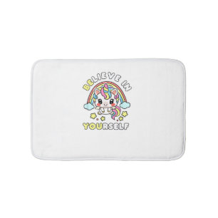 Be You Believe In Yourself Unicorn Positive Messag Bath Mat