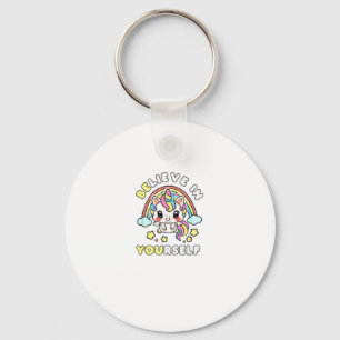 Be You Believe In Yourself Unicorn Positive Messag Key Ring
