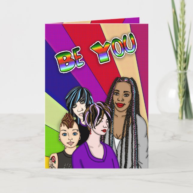Be You | Inspirational Unique Hand drawn Art  Card (Front)