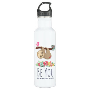 Be You The World Will Adjust Funny Saying Sloth 710 Ml Water Bottle