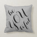 Be you tiful beautiful rustic chic burlap linen cushion<br><div class="desc">"Be you tiful" be-you-tiful rustic chic faux jute linen burlap shabby cottage chic country french style decor quote throw pillow with saying.</div>