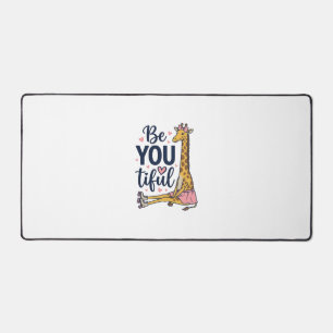 Be You Tiful Giraffe Roller Skate Vintage Shirt De Desk Mat